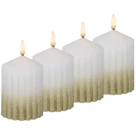 MARELIDA LED Kerzenset LIV 10 cm 4 St. weiß gold