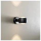 s.luce Beam Wandleuchte Up & Down runde Basis, Farbe:Schwarz