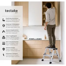 Tectake Doppelseitige Trittleiter 2 Stufen