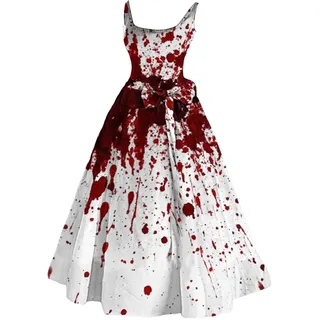 Kashyke Zombie Braut Kostüm Horror Braut Halloween Kostüm Damen Sexy Gruselig Blutig Halloween Kostüme für Frauen Gruselige Brautkleid Kleider