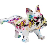 Kare Design Splash Bulldog, Mehrfarbig, Weiß Polyresin