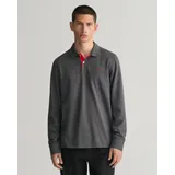 GANT REG CONTRAST PIQUE Langarmshirt grau XL