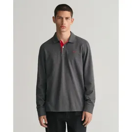 GANT REG CONTRAST PIQUE Langarmshirt grau XL