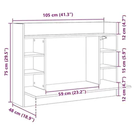 vidaXL Wand-Schreibtisch Braun Eichen-Optik 105x48x75 cm Holzwerkstoff