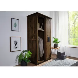 MASSIVMOEBEL24.DE Schwebetürenschrank Mango 100 x 190 x 60 cm Braun
