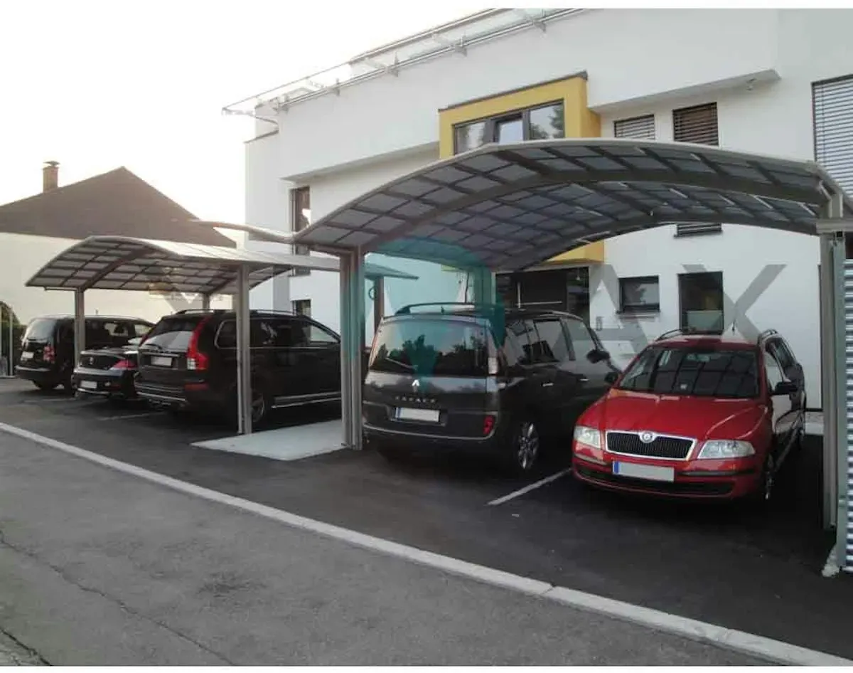 Ximax Carport Portoforte Typ 110 M-Ausführung 555 x 603 cm Edelstahl-Look