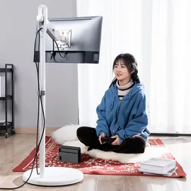 Maclean Brackets Maclean Mobiler Monitor/TV-Bodenständer, Gasfeder, 17"-35", weiß, MC-970W - Weiß