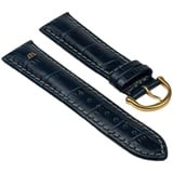 MAURICE LACROIX Uhrarmband Leder Band Krokooptik Blau mit Grauer Naht 20mm