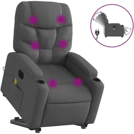 vidaXL Massagesessel elektrisch 146 x 78 x 0 cm Dunkelgrau mit Aufstehhilfe