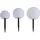 LINDBY LED-Solarlampen Lago, 3er-Set, Kugeln, Erdspieß, weiß