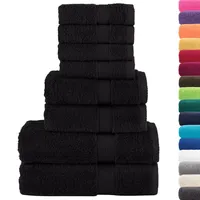 VidaXL 8 tlg. Premium-Handtuch-Set SOLUND Schwarz 600 g/m2,