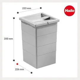 HAILO Einbaumülleimer 15 l Grau