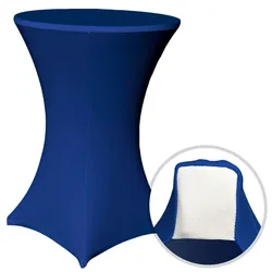 EXKLUSIV HEIMTEXTIL Stehtischhusse Stretch für Bistrotisch mit 4 Fußlaschen elastisch Ø 80-85x110-120 cm Blau