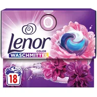 LENOR Waschmittel PODS Color Amethyst Blütentraum 18 Waschladungen, 3-mal länger anhaltende Frische & Tiefenreinheit auch bei Kaltwäsche