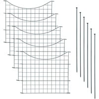 ESTEXO Teichzaun Gartenzaun 11tlg Set Zaun Teich 5 Zaunelemente Gitterzaun Anthrazit Gitter Steckzaun Elemente Welpenauslauf Unterbogen