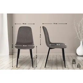 deluke Esszimmerstuhl MOVI Taupe Stoff 4er Set