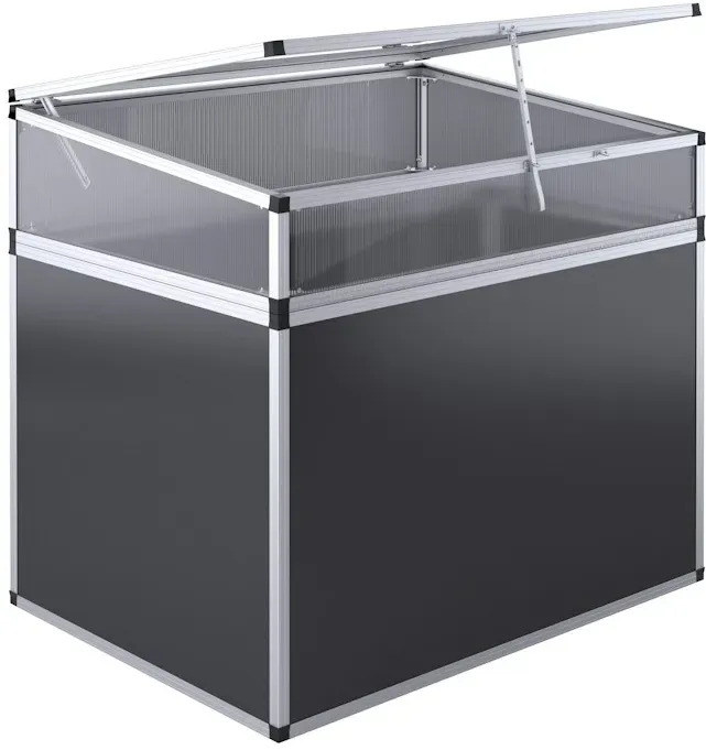 KGT Frühbeet Aufsatz für Aluminium Hochbeet 130 Profile pressblank (B1,21 x T0,91 x H0,77 m - 700 l)