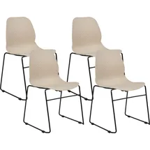 Beliani Konferenzstuhl 4er Set PANORA Beige