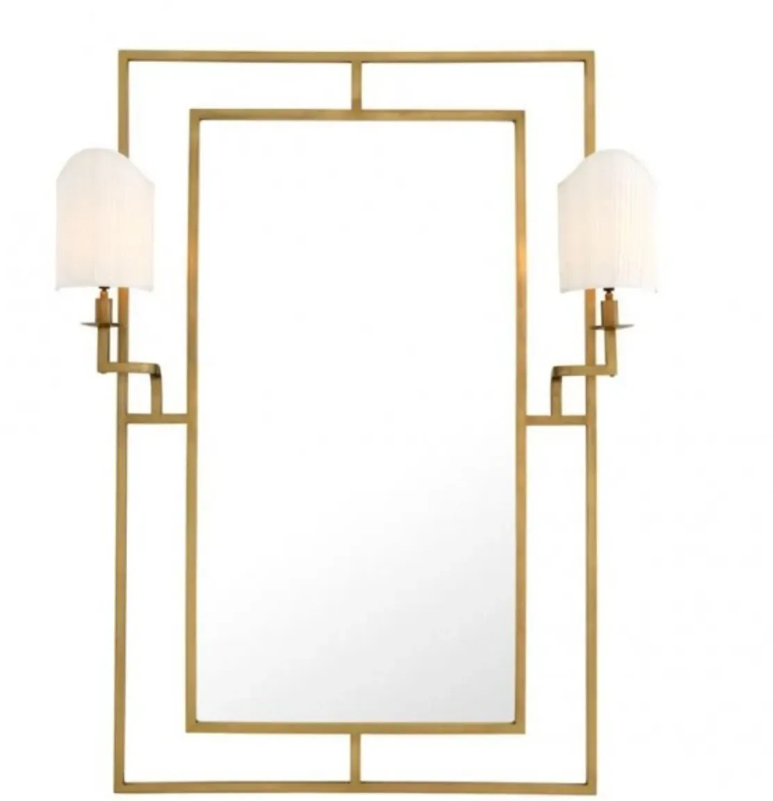 Casa Padrino Luxus Designer Wandspiegel Messing 113 x H 140 cm - Luxus Hotel Spiegel