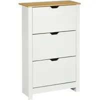Homcom Schuhschrank 72 x 112 x 26 cm mit 3 Schubladen weiß / weiß