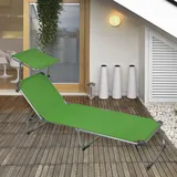 Sonnenliege Liegestuhl klappbar Garten Liege Stuhl Textil Alu grün L 198 cm