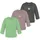 normani Outdoor Sports 3er Pack Baby Merino Longsleeve Taupo in Anthrazit/Rosa/Grün | Gr.: 98/104