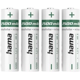 Hama Akku Batterien AA aufladbar, 4 Stück (mit hoher Kapazität, 2500 mAh, 1,2 V, wiederaufladbar, geringe Selbstentladung, Akku AA Mignon, NiMH Akkus, für schnurlose Telefone, Fernbedienung etc.)