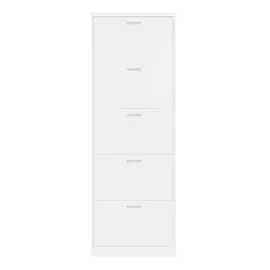 vidaXL Schuhschrank Hochglanz-Weiß 59x17x169 cm Holzwerkstoff