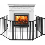 Kaminschutzgitter mit Tür Metall Ofenschutzgitter, Kamingitter Kinderschutz Faltbar Gesamtlänge, Treppenschutzgitter Konfigurationsgitter 5-teilig