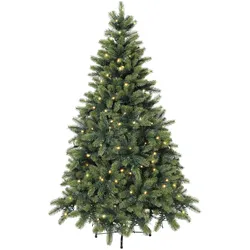 CREATIV green künstliche Pflanze Tannenbaum "easy light",120cm, 150 LED, 506 Tips. Fußschalter mit vier Optionen