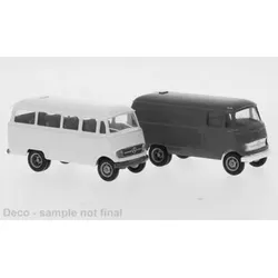 BREKINA 10212 1:87 Mercedes Bauteile für einen MB L 319 Kasten und einen MB O 319 Bus 1960