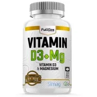 FullGas - Vitamin D3 und Magnesium | 120 Perlen Vitamin D3 (Quali-D) mit Magnesium (Simag) | 4000 I.E. Vitamin D3 | 250 mg mg | Ideal für niedrige Vitamin-D-Werte im Körper