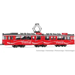 RIVAROSSI HR2861 H0 Heidelberger Straßenbahn Typ Duewag Gt6 "Coca Cola"-Lackierung, Ep. IV-V