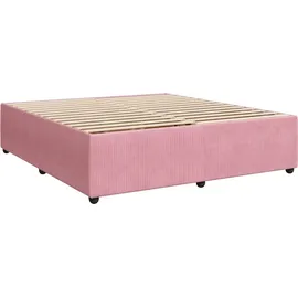 vidaXL Boxspringbett mit Matratze Rosa 180x200 cm Samt