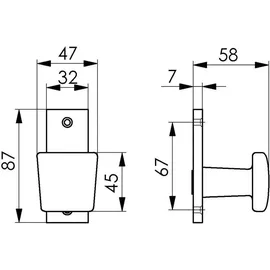 AMF Türknopf 495 LM F1/silberf.ger.ktg fest B.47mm H.45mm