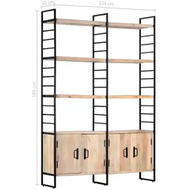 vidaXL Bücherregal 4 Etagen 124 x 30 x 180 cm Mango