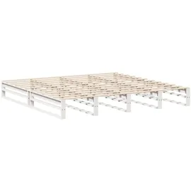 vidaXL Massivholzbett 180 x 200 cm Weiß