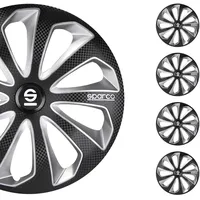 Sparco Satz Sparco Radzierblenden Sicilia 14-Zoll Schwarz/Silber/Karbon