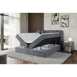 altdecor BOXBETT mit Matratze H3 und Lattenrost, - BOXI1 - 160x200 cm Dunkelgrau