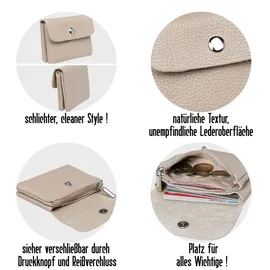CASPAR Kleiner Geldbeutel Damen Geldbörse beige