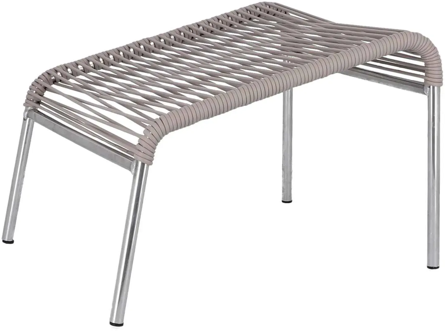 Fußhocker Outdoor Fiam Mya Lounge Spaghetti aus Aluminium taupe
