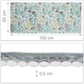 Relaxdays Weichschaummatte Abstrakt Blau 65 x 150 cm