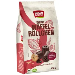 Rosengarten Dinkel-Waffelröllchen Zartbitter bio