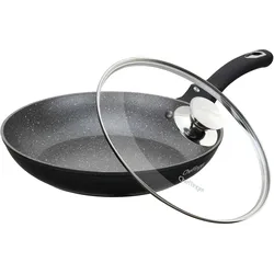 Bratpfanne Stielpfanne mit Deckel Induktion Braten Pfanne Ø28 cm