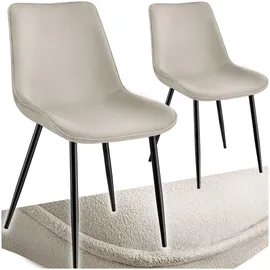 Tectake Esszimmerstuhl Monroe gepolstert creme