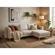 Home Affaire Eckcouch Cord 2-Sitzer Grau