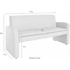 exxpo - sofa fashion Hockerbank »Cortado, 3-Sitzer Küchensofa mit hohem Sitzkomfort«, hohe Bodenfreiheit, schöne Detailverarbeitung beige