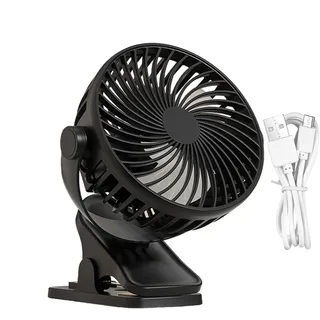 Yidueace Ventilator Mit Clip, Tischventilator Clip Fan Mit 3 Geschwindigkeiten, 360° Drehung, Für Schlafzimmer, Büro, Auto, Camping, Kinderwagen, 15,3 X 13,6 CM