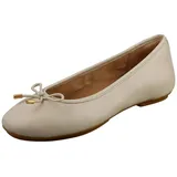 FitFlop Delicato Bow Soft Metallic-Leder Ballerinas, beige, 6 UK Narrow