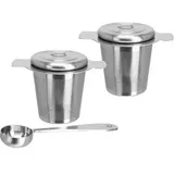 Bredemeijer Edelstahlteefilter mit Ablage/Deckel 2er-Set 191003